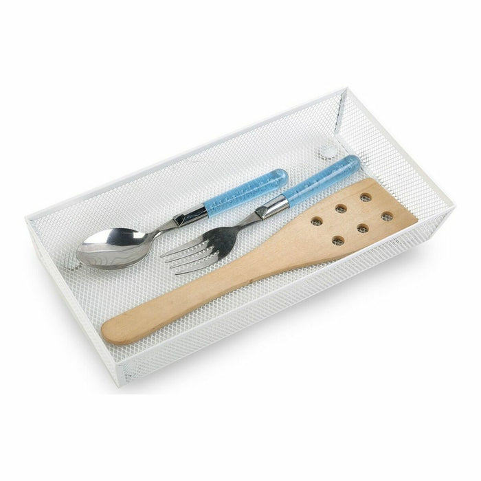 Organizator pentru tacâmuri Confortime Metal Alb 30 x 15,24 x 5,2 cm (12 Unități)