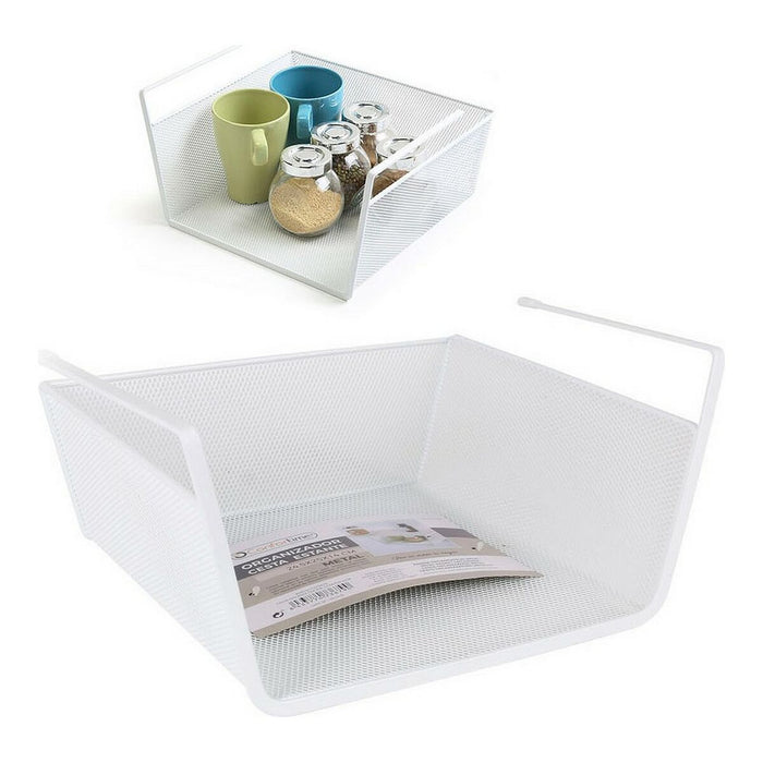 Coșuleț pentru raft de bucătărie Confortime Metal Alb (24,5 x 25 x 14 cm)