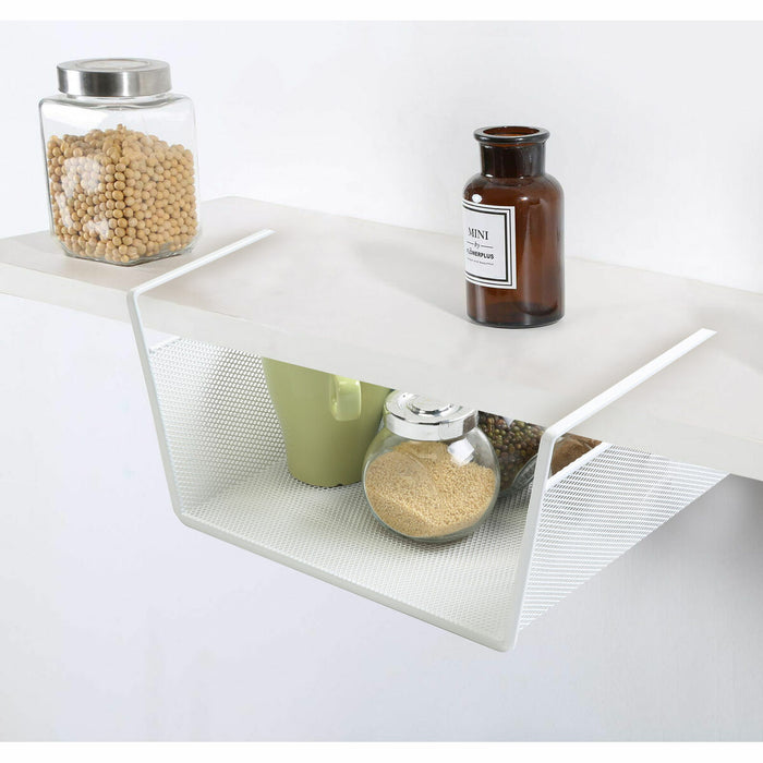 Coșuleț pentru raft de bucătărie Confortime Metal Alb 24,5 x 25 x 14 cm (6 Unități)