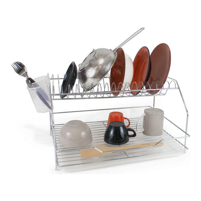 Scurgător de Vase pentru Chiuvetă Quttin Argintiu Metal Alb Plastic (46,5 x 35,5 x 26 cm)