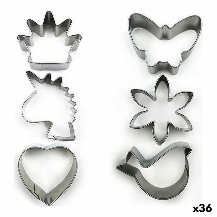 Set de vase pentru tort Forme Oțel inoxidabil Argintiu 3 Piese (36 Unități) (3 pcs)
