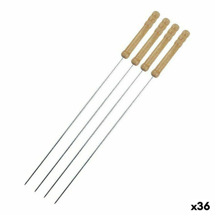 Set de frigărui pentru grătar Metal 38,5 cm (4 Piese) (36 Unități) (4 pcs)