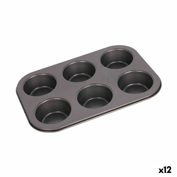Formă pentru cremă de zahăr ars Quttin Cherry 6 Unități Oțel carbon 26,5 x 18,5 x 3 cm (12 Unități)
