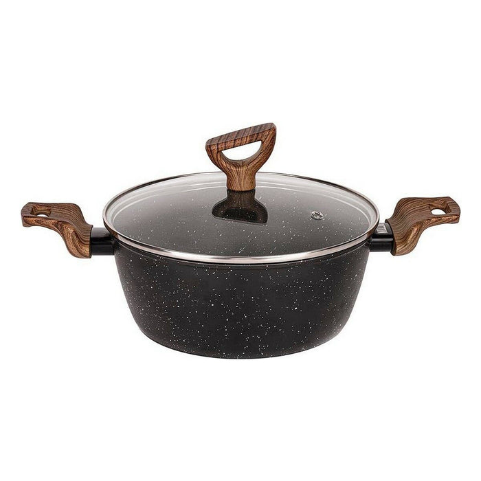 Caserolă Cu Capac Quttin Ecological Negru Aluminiu forjat 25 x 40 cm (4 Unități)