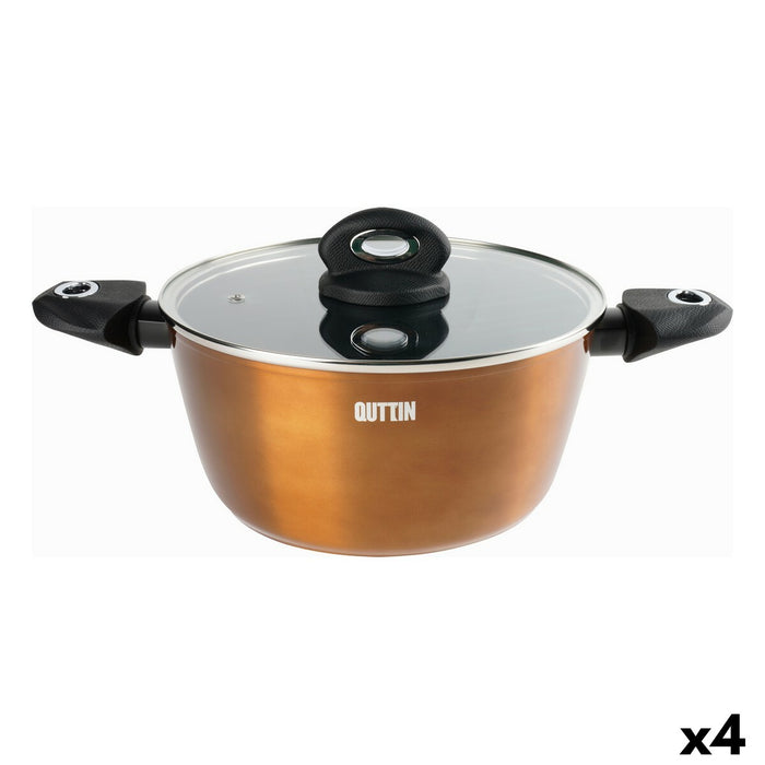 Caserolă Cu Capac Quttin Foodie Cupru 28,8 x 12,5 x 44 cm (4 Unități)
