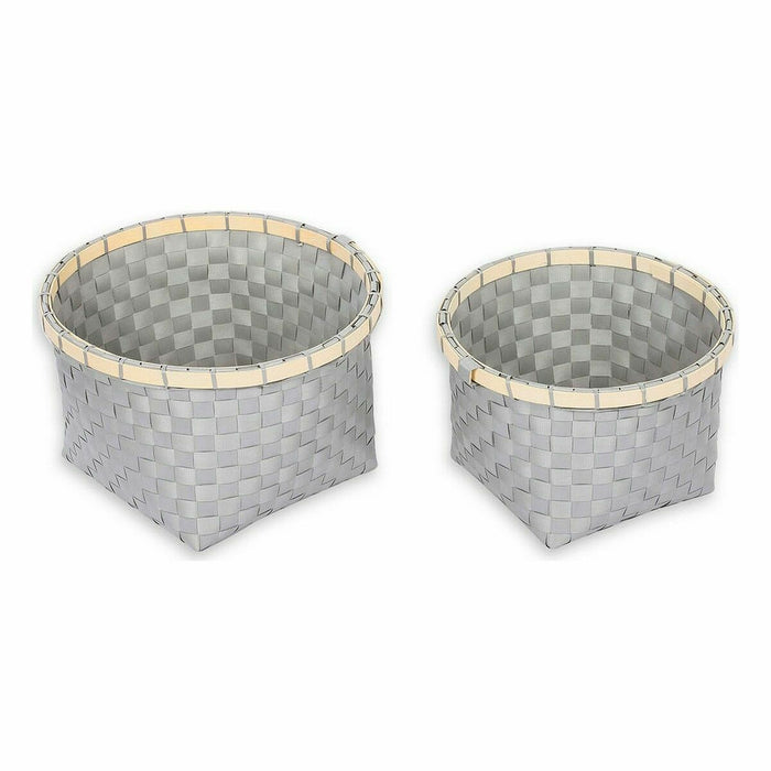 Set de Coșuri Confortime 2 Piese Rotundă 26 x 26 x 17 cm (2 Piese) (6 Unități)