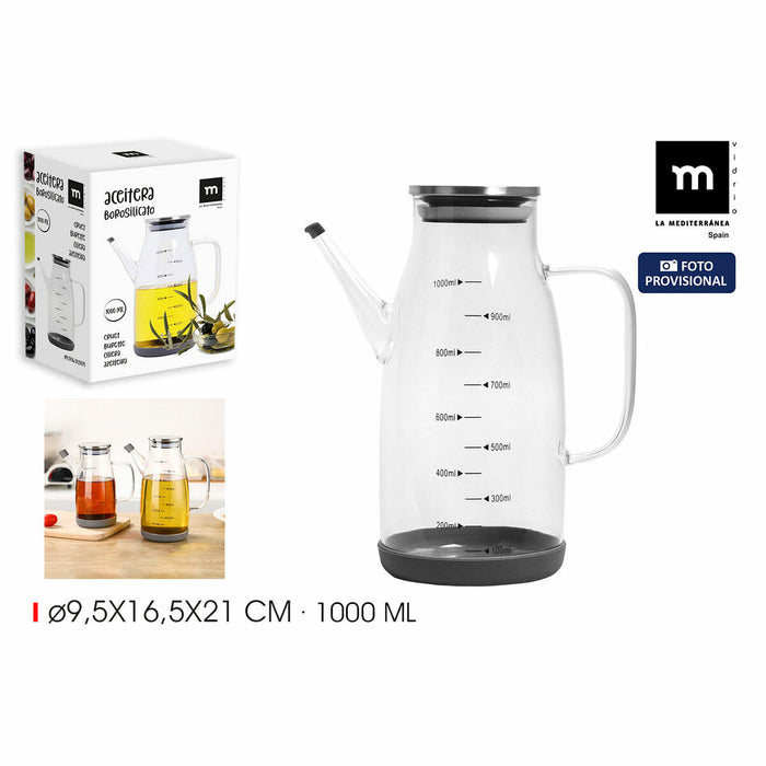 Dispenser pentru Ulei La Mediterránea Silicon Oțel inoxidabil 1 L (12 Unități)
