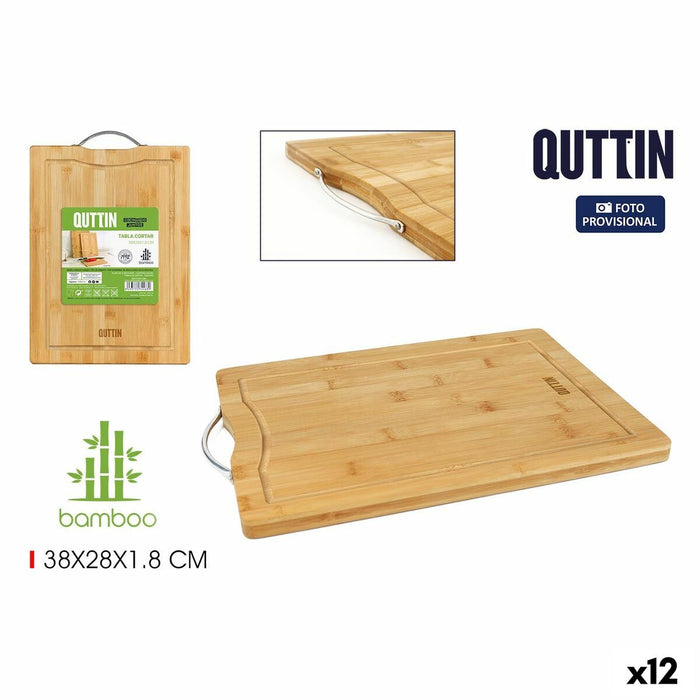 Masă de tăiat Quttin Bambus 38 x 28 x 1,8 cm (12 Unități)