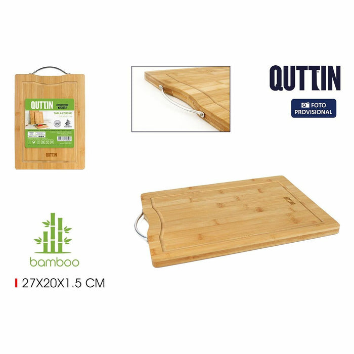 Masă de tăiat Quttin Bambus 27 x 20 x 1,5 cm (12 Unități)