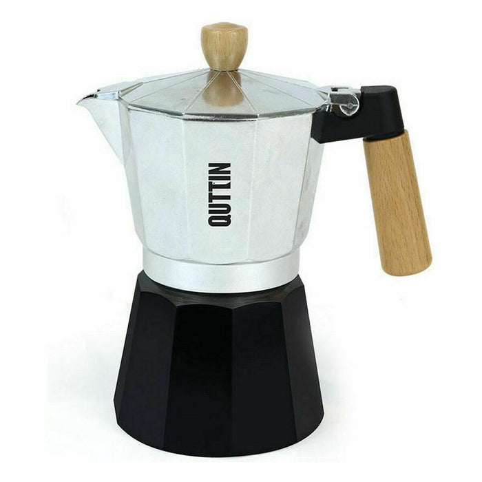 Cafetieră Italiană Quttin 9 Cești Lemn Aluminiu (6 Unități)