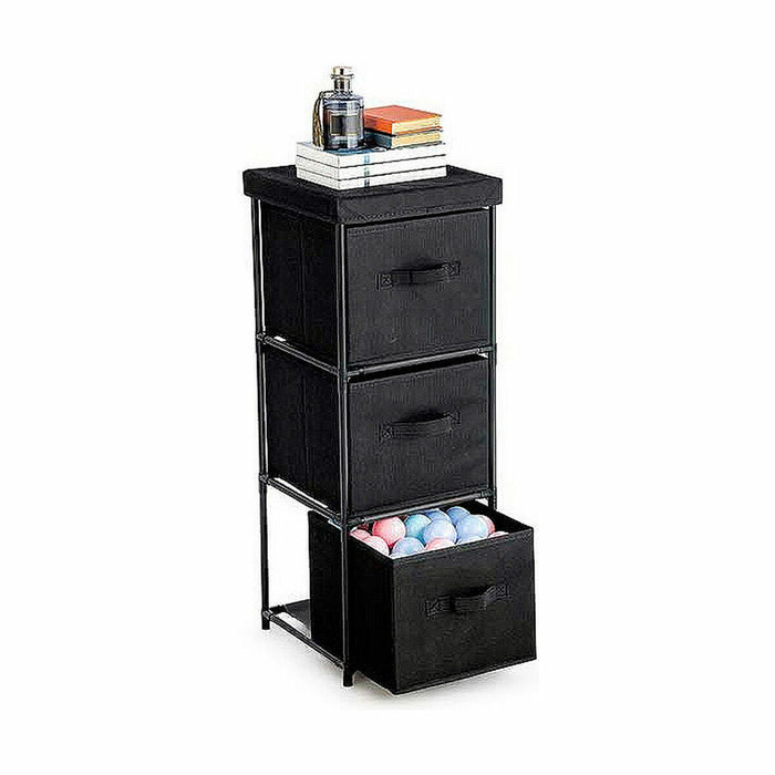 Dulap cu Sertare Confortime Negru țesătură nețesută 30 x 30 x 84 cm