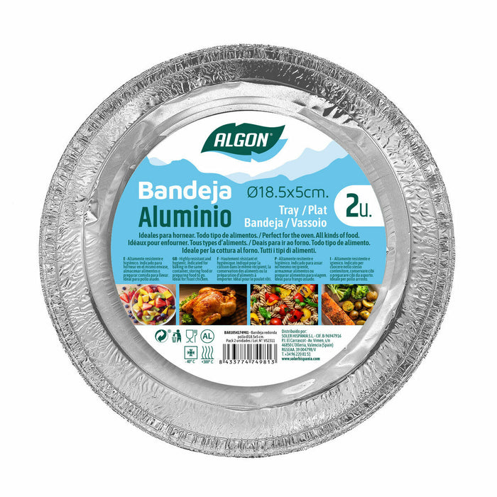 Set de Tăvi Algon Rotundă Pui 18,5 x 5 cm (24 Unități)