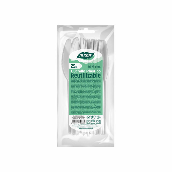 Set de Cuțite Algon Reutilizabil Alb 36 Unități 16,5 cm