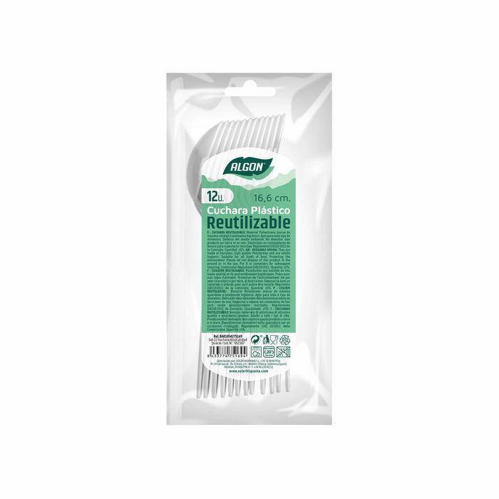 Set de Linguri Algon Reutilizabil Alb 36 Unități 16,6 cm