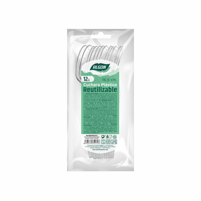 Set de Linguri Algon Reutilizabil Transparent 36 Unități 16,6 cm