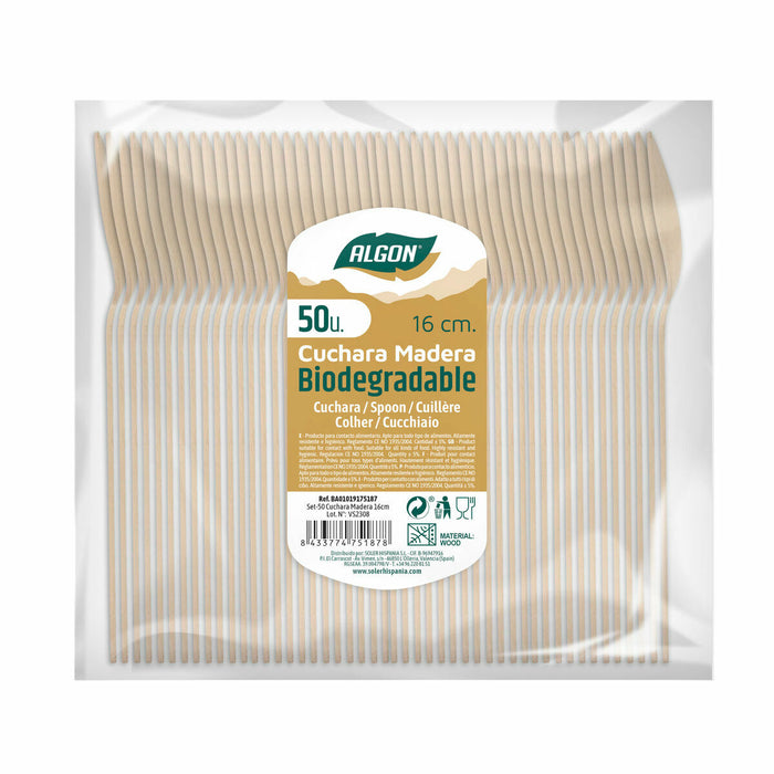 Set de Linguri Algon Lemn 20 Unități 16 x 3 x 1 cm
