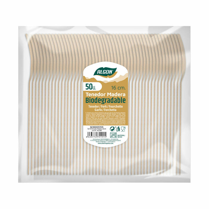 Set de Furculițe Algon Lemn 20 Unități 16 x 3 x 0,2 cm