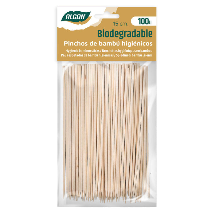 Set de frigărui pentru grătar Algon 150 x 2,5 mm Bambus (100 Unități)