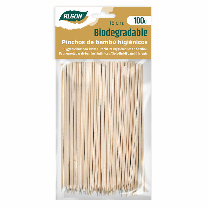 Set de frigărui pentru grătar Algon Bambus 150 x 2,5 x 15 mm (100 Piese) (36 Unități)