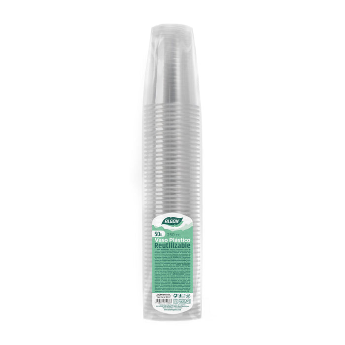 Set de pahare refolosibile Algon Transparent 250 ml 50 Unități