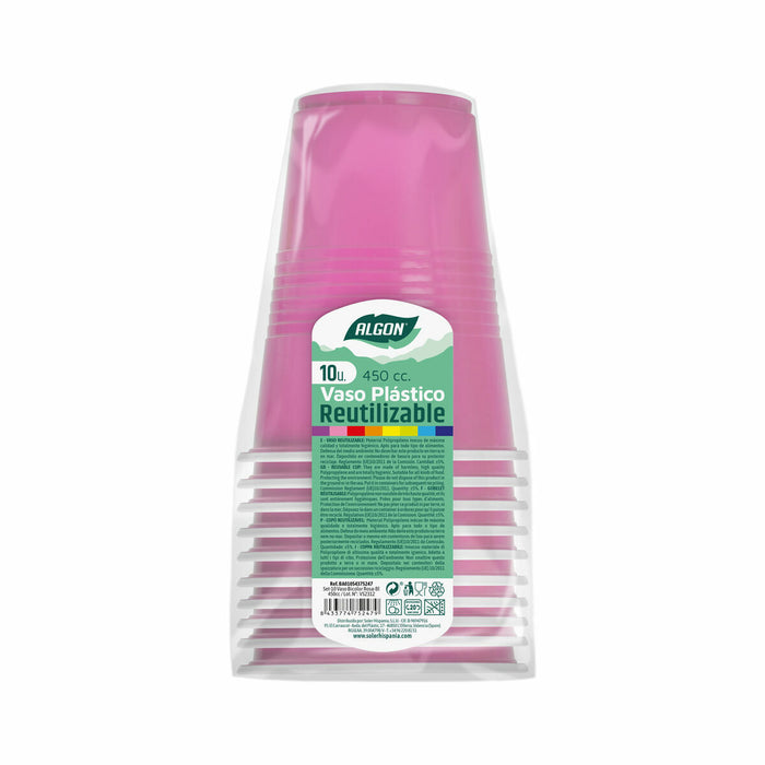 Set de pahare refolosibile Algon Roz 48 Unități 450 ml (10 Piese)