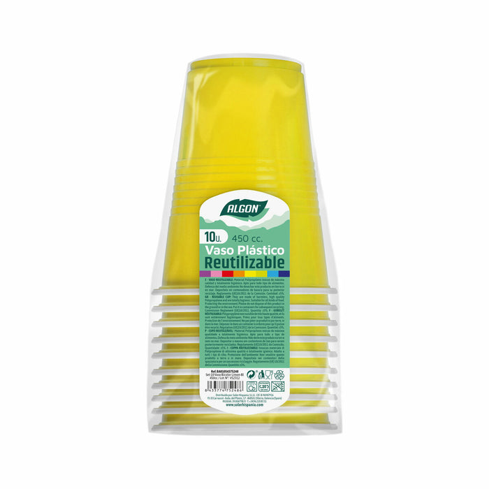 Set de pahare refolosibile Algon Galben 48 Unități 450 ml (10 Piese)