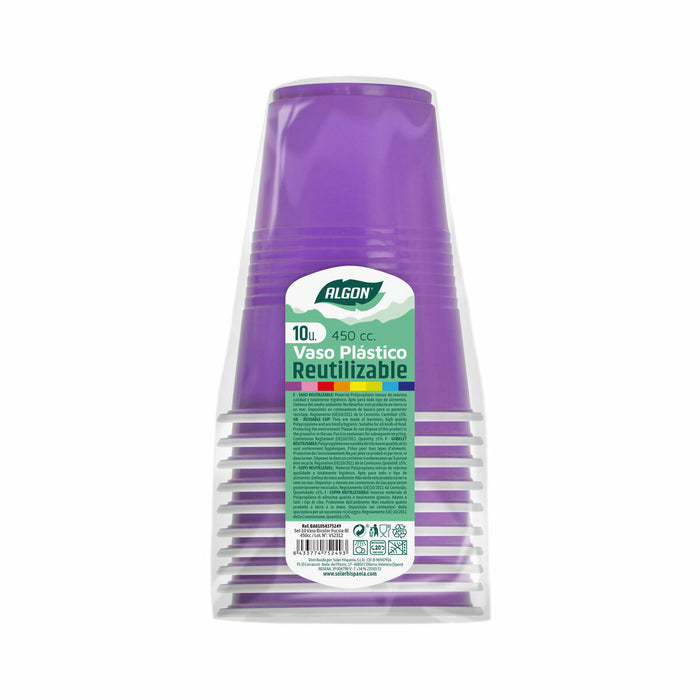 Set de pahare refolosibile Algon Fucsia 48 Unități 450 ml (10 Piese)