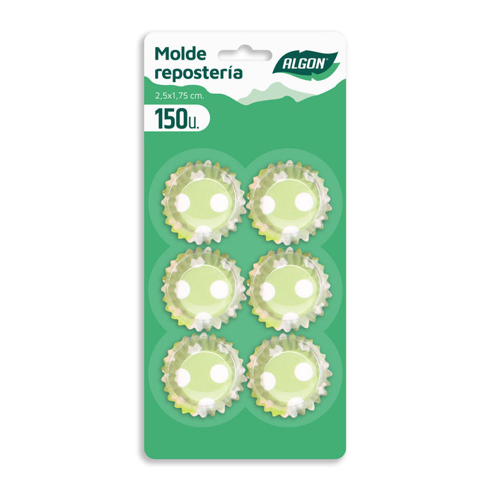 Modele pentru Brioșe Algon Verde Alunițe De unică folosință 2,5 x 1,75 cm 150 Unități