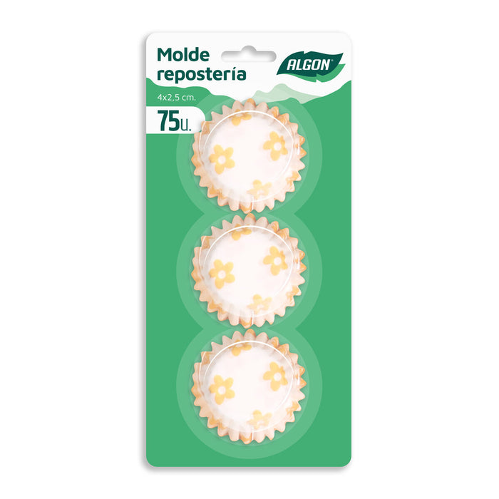 Modele pentru Brioșe Algon Floare Galbenă De unică folosință 14 x 2,5 cm 75 Unități