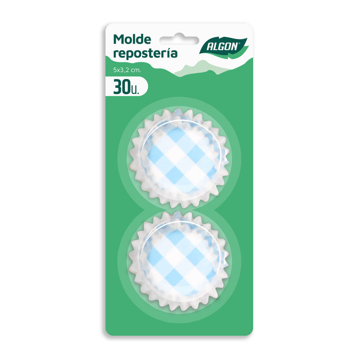 Modele pentru Brioșe Algon Dungi Albastru De unică folosință 5 x 3,2 cm 30 Unități