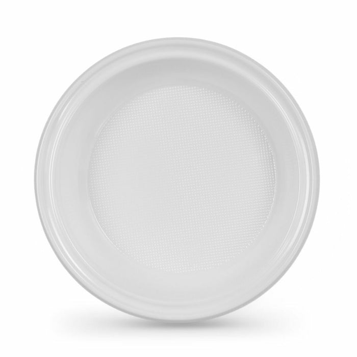 Set de farfurii reutilizabile Algon Rotund Alb Plastic 20,5 x 3 cm (6 Unități)