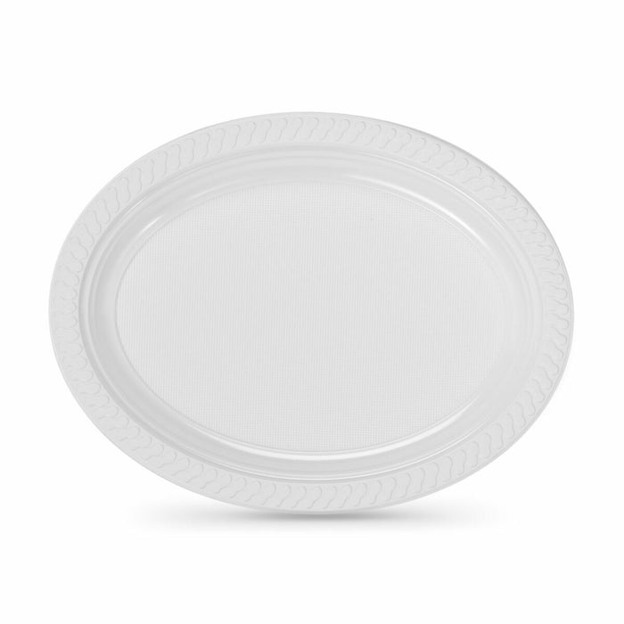 Set de farfurii reutilizabile Algon Alb Plastic Oval 30 x 23 cm (36 Unități)