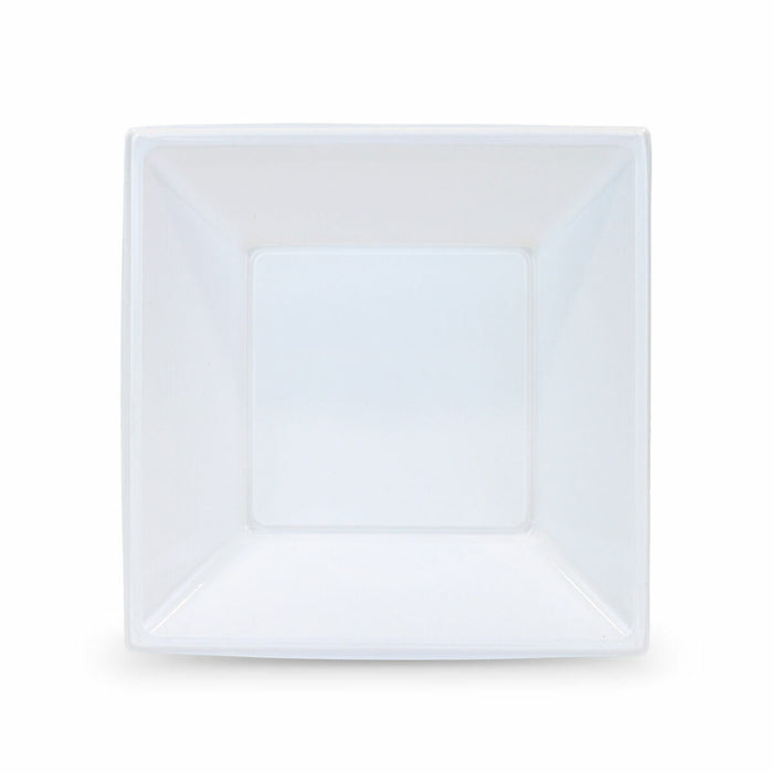 Set de farfurii reutilizabile Algon Pătrat Alb Plastic 18 x 18 x 4 cm (36 Unități)