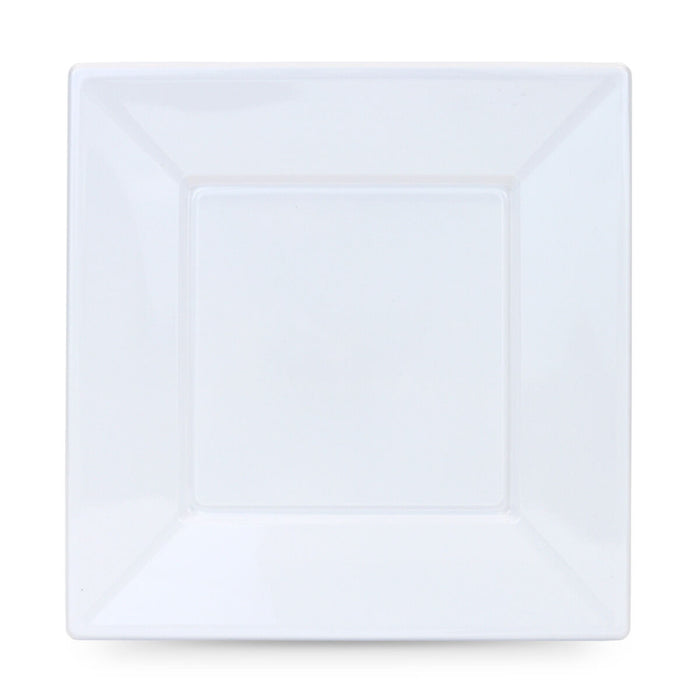 Set de farfurii reutilizabile Algon Pătrat Alb Plastic 23 cm 12 Unități
