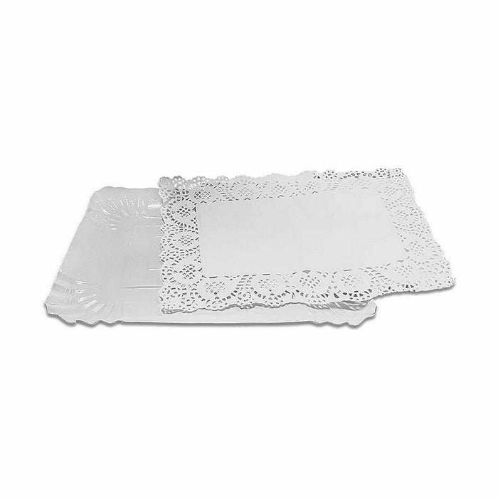 Food Tray Set Algon Alb Dreptunghiular 4 Piese 15 x 22 x 1 cm (48 Unități)