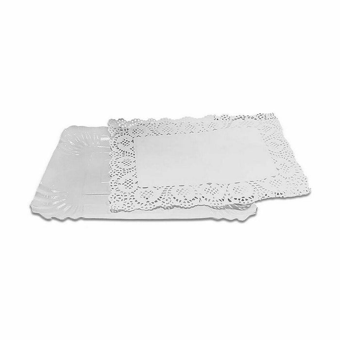 Food Tray Set Algon Alb Dreptunghiular 2 Piese 23 x 29,5 x 1 cm (48 Unități)