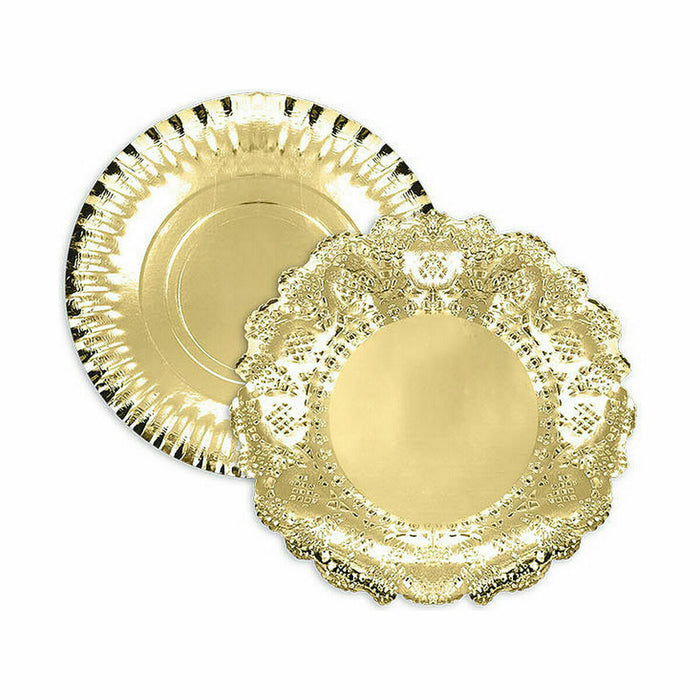 Tavă pentru gustari Algon Rotundă Auriu* 23 x 23 x 1,5 cm (48 Unități)