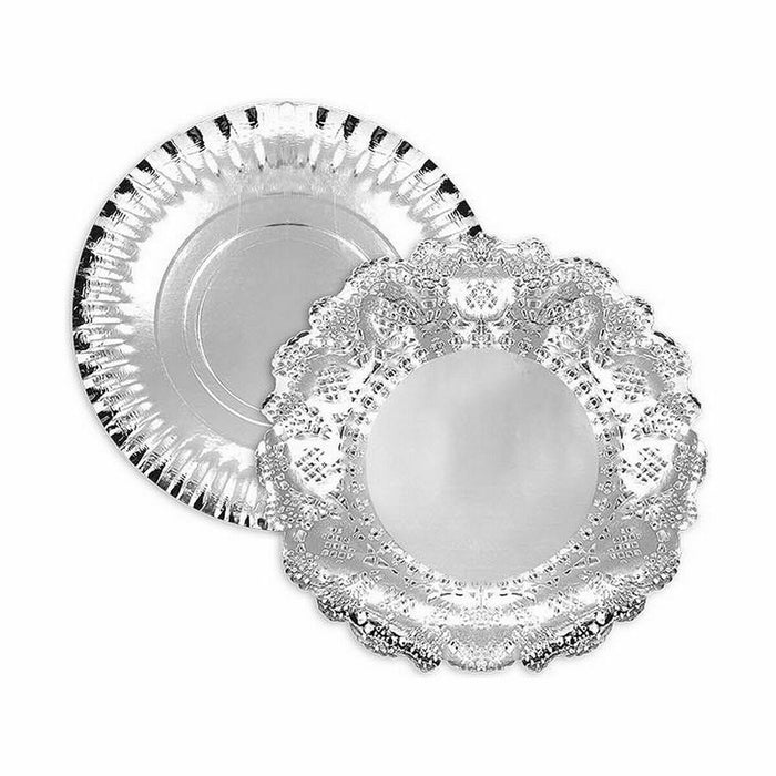 Tavă pentru gustari Algon Rotundă Argintiu 23 x 23 x 1,5 cm (48 Unități)