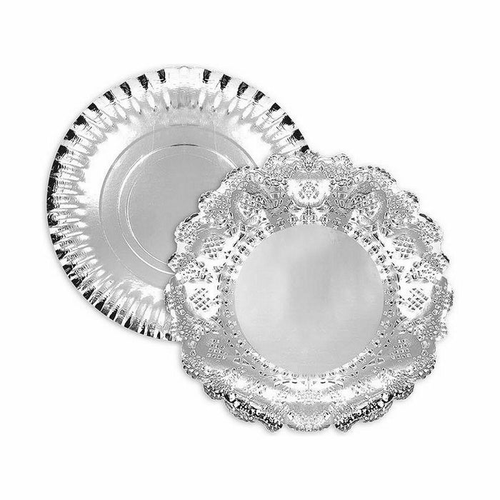Tavă pentru gustari Algon Rotundă Argintiu 35 x 35 x 2 cm (48 Unități)