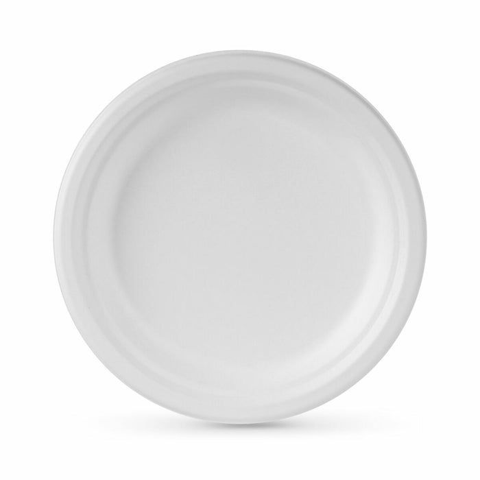 Set de farfurii Algon De unică folosință Alb Trestie de zahăr 22 cm (12 Unități)