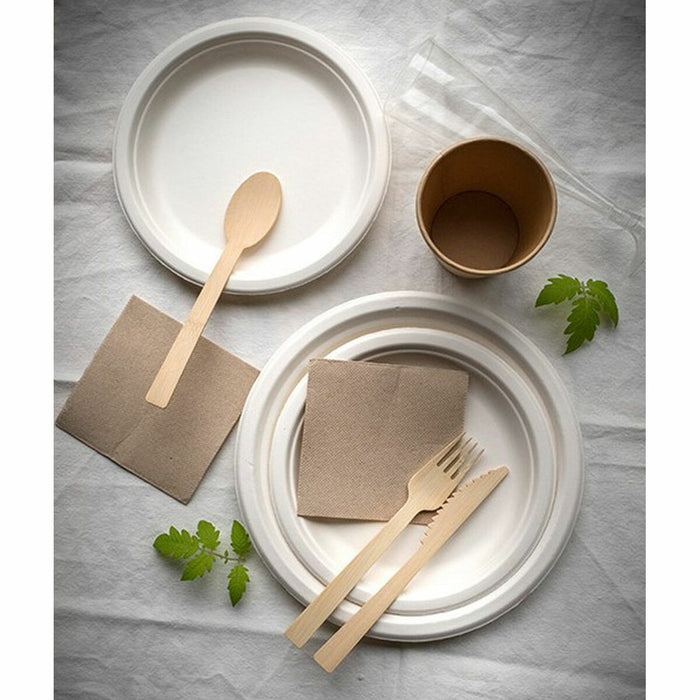 Set de farfurii Algon De unică folosință Alb Trestie de zahăr 25 cm (12 Unități)