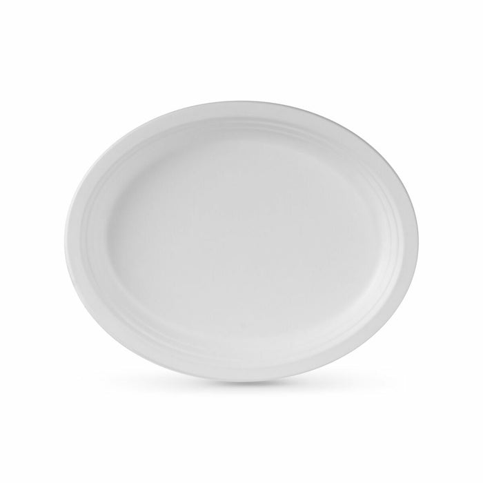 Set de farfurii Algon De unică folosință Alb Trestie de zahăr Oval 26 cm (12 Unități)