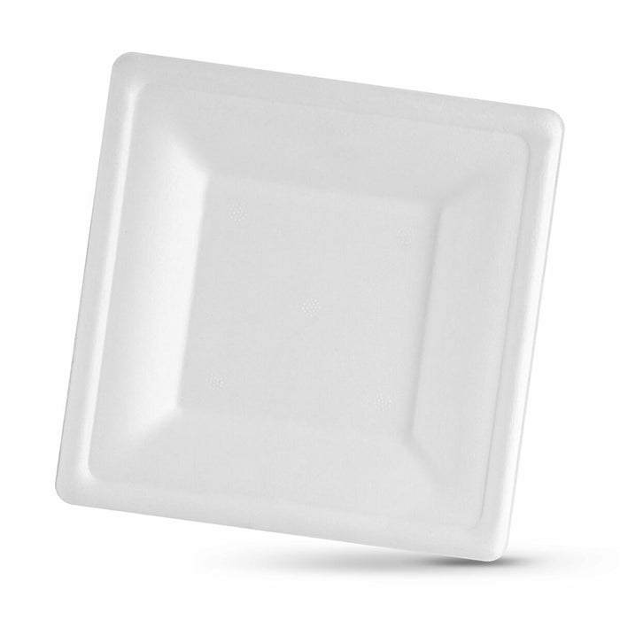 Set de farfurii Algon De unică folosință Alb Trestie de zahăr Pătrat 20 cm (12 Unități)