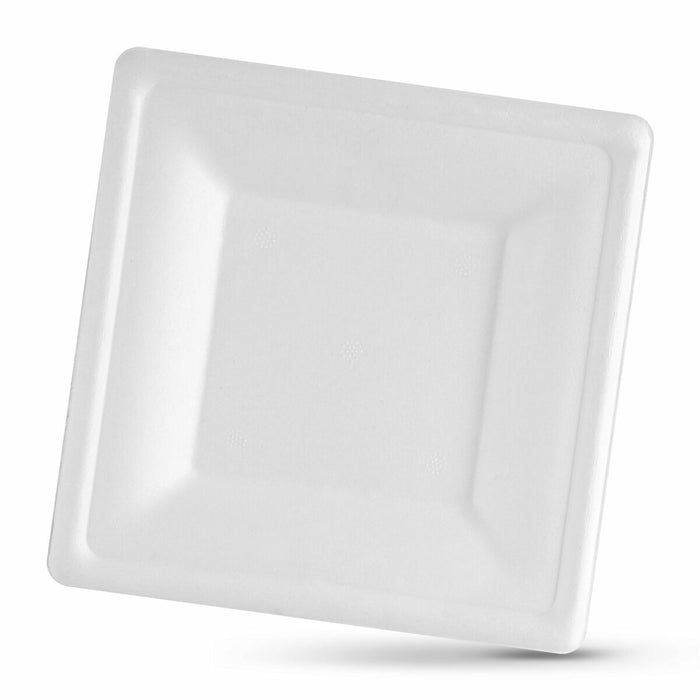 Set de farfurii Algon De unică folosință Alb Trestie de zahăr Pătrat 26 cm (24 Unități)