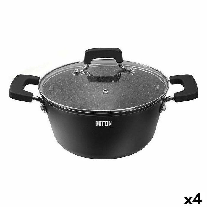 Caserolă Cu Capac de Sticlă Quttin Grand Chef 3 mm 37 x 24 x 13 cm (4 Unități)