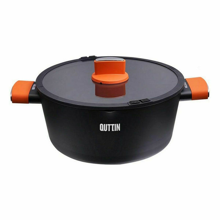 Caserolă Cu Capac de Sticlă Quttin Gastro Negru Portocaliu 34,5 x 25,5 x 12 cm (6 Unități)