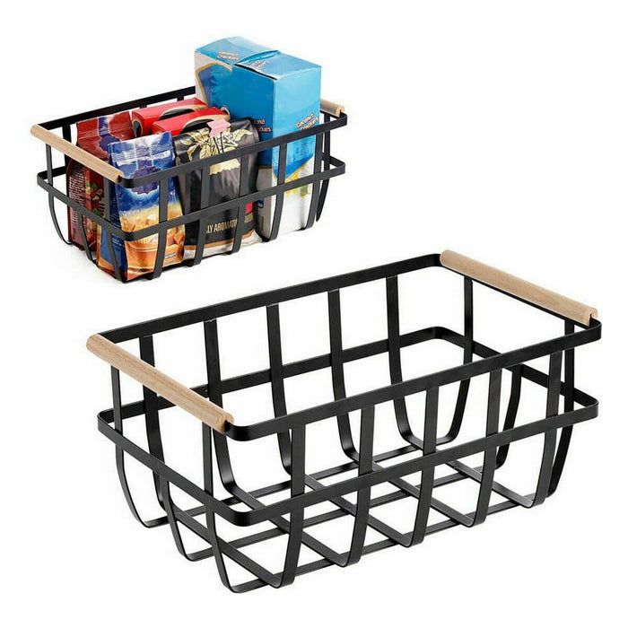Coș Multifuncțional Confortime Negru 36 x 22 x 15,5 cm (6 Unități)