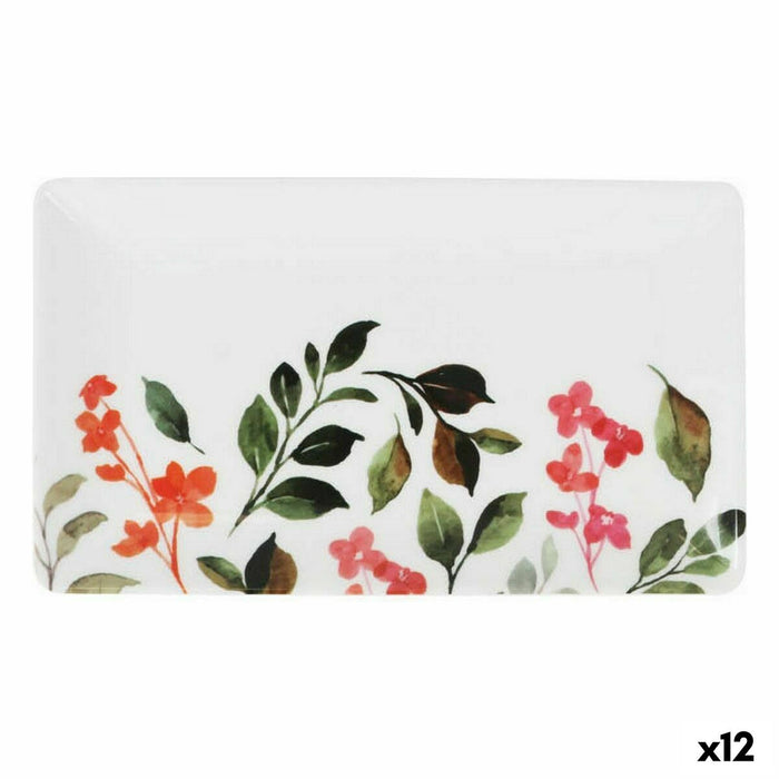Tavă pentru gustari La Mediterránea Petunia Melamina Luciu 25 x 15 x 2 cm (12 Unități)