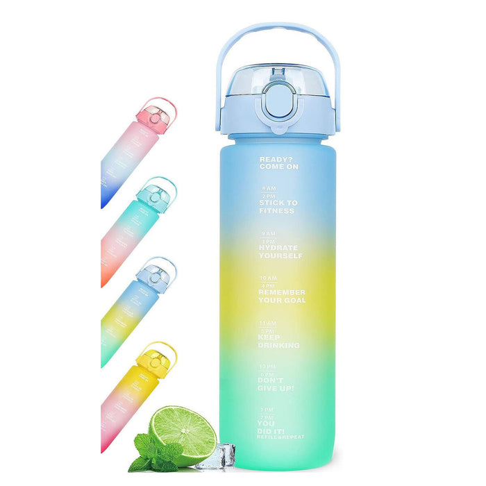 Sticlă cu Capac și Pai Bewinner Multicolor 600 ml