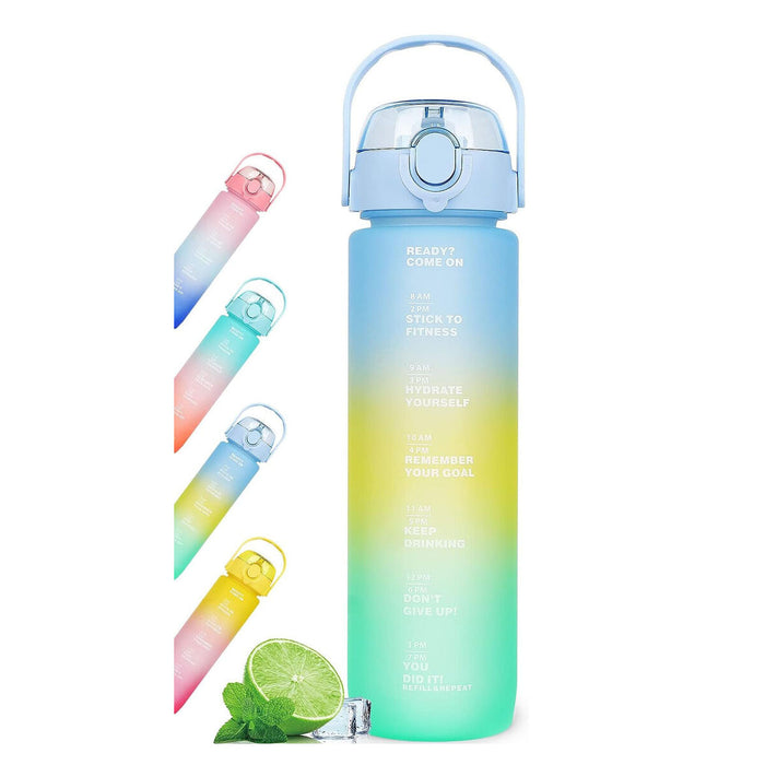 Sticlă cu Capac și Pai Bewinner Multicolor 800 ml